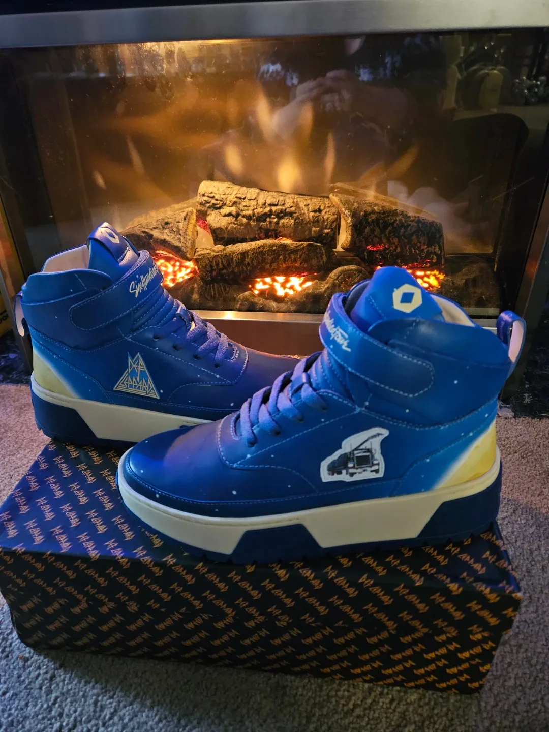 Sixhundredfour Sapphire Def Lepard High-Top Sneakers - Size 38