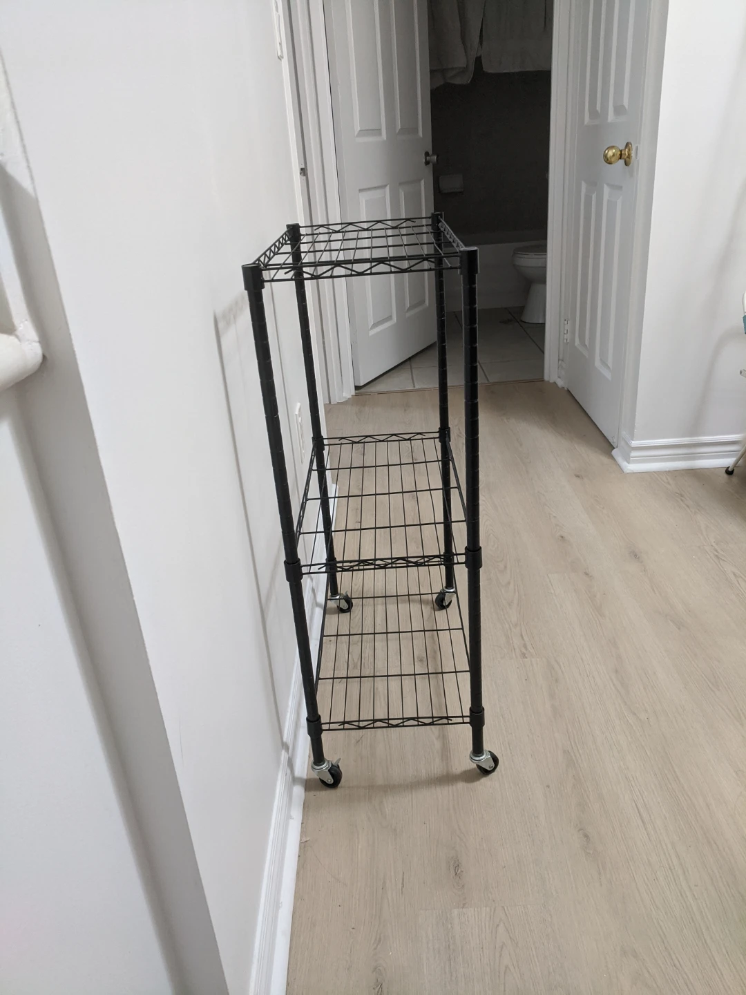 Black 3-Tier Rolling Shelving Unit - photo 2