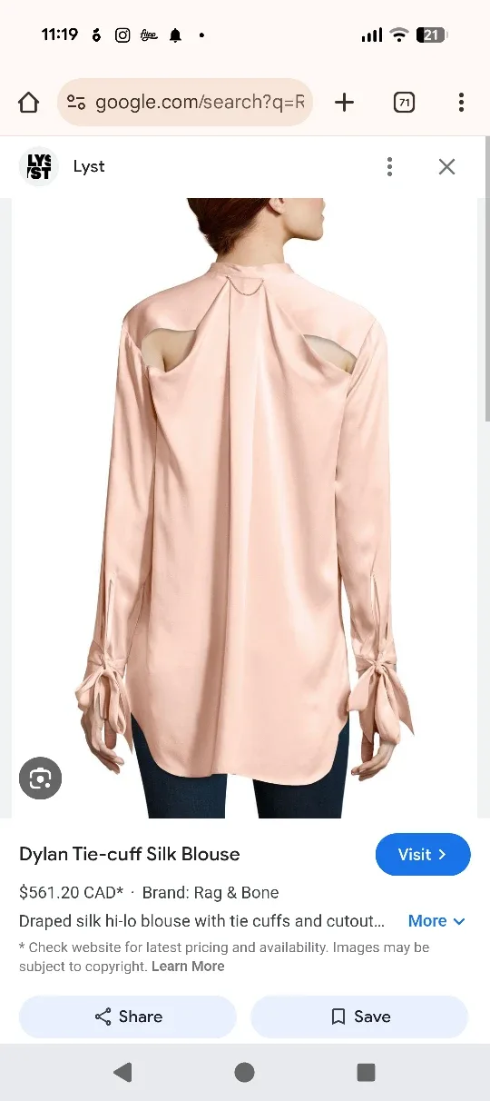 Rag & Bone Silk Dylan Blouse image indicator(8)