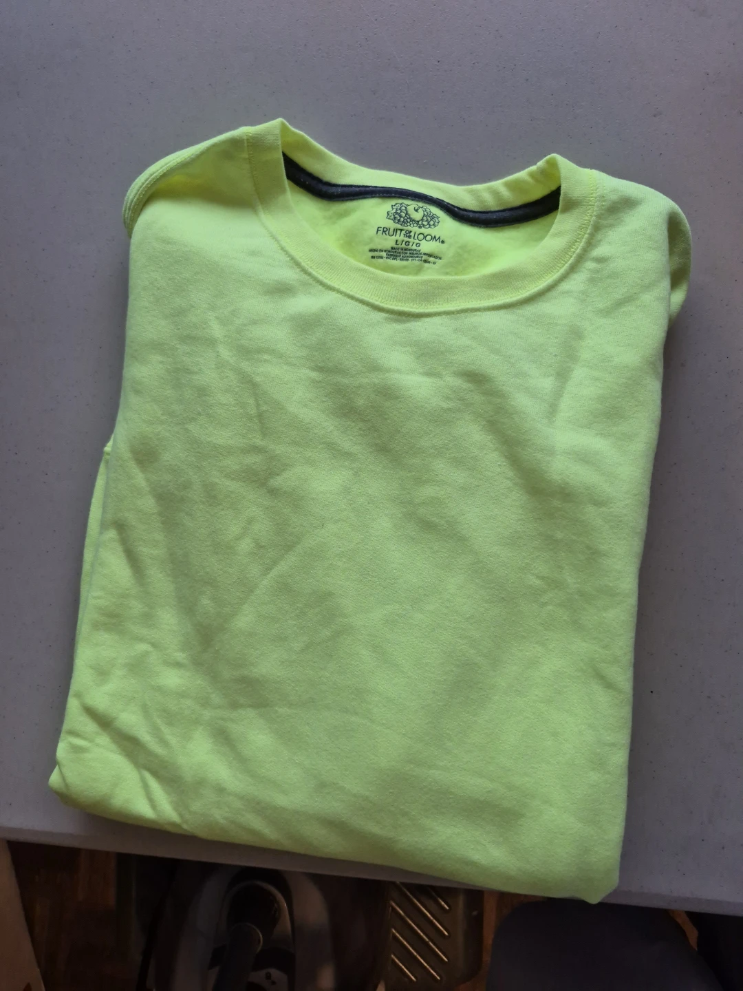 Fruit of the Loom Neon Yellow Sweatshirt - Large
