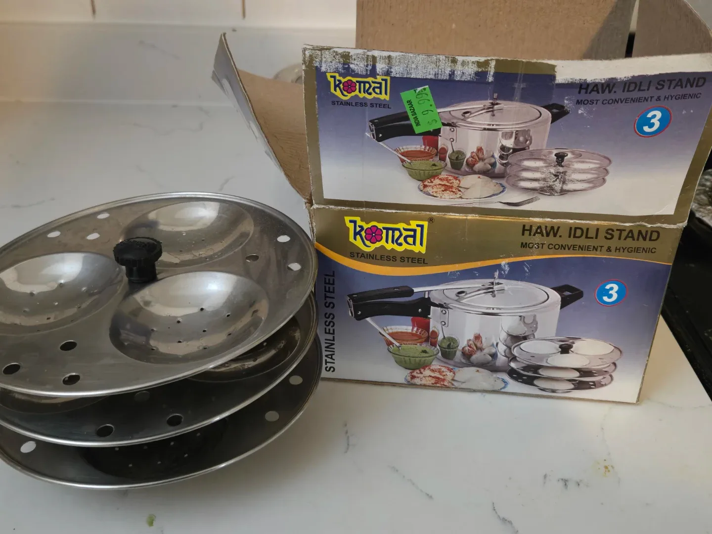 Komali Haw. Idli Stand - Stainless Steel