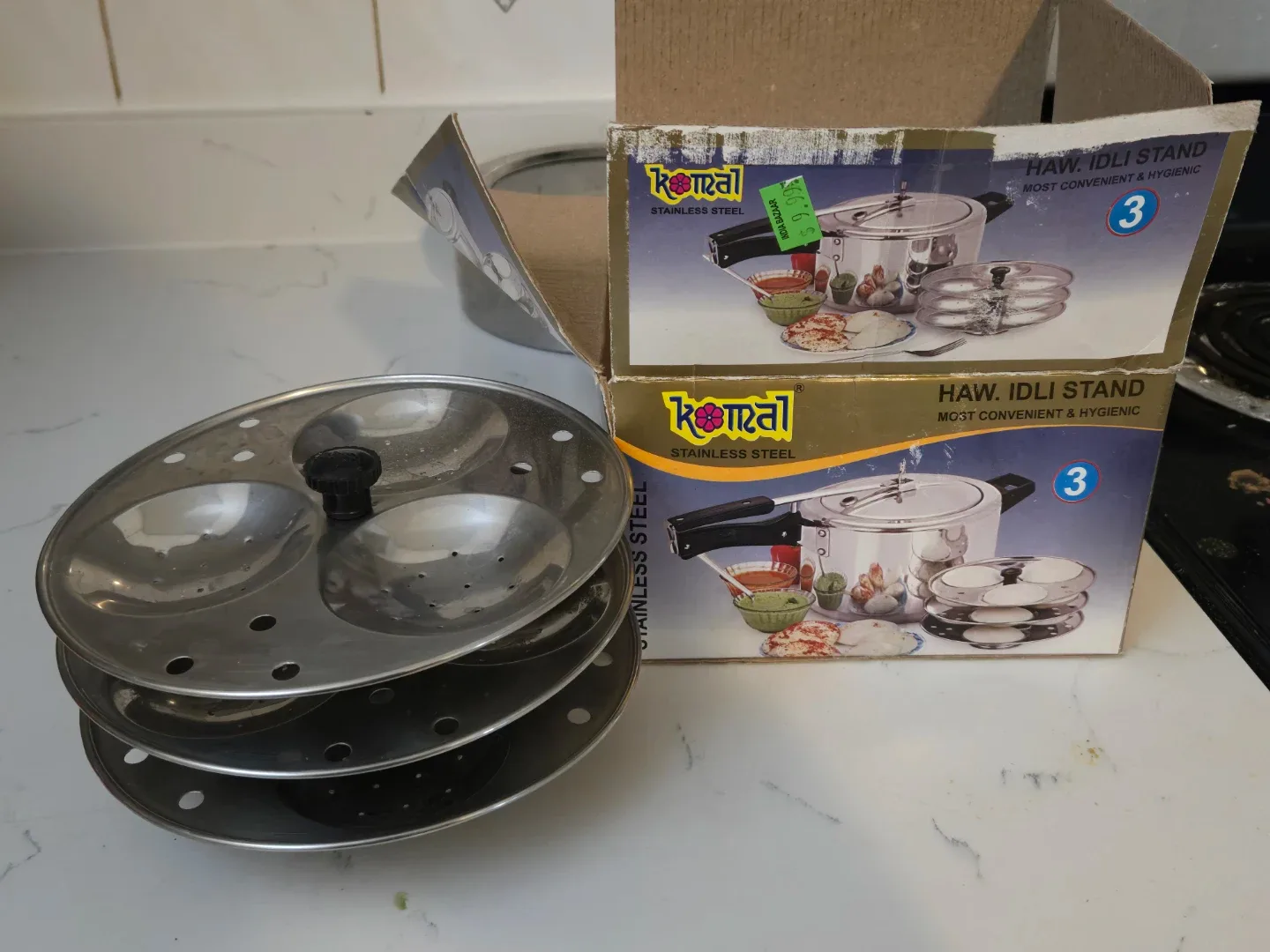 Komali Haw. Idli Stand - Stainless Steel image indicator(2)