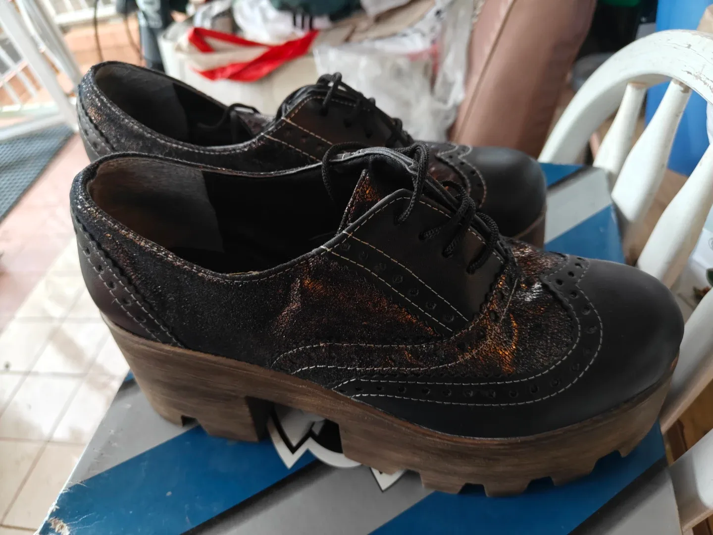 Morans Black Platform Shoes - Size 38