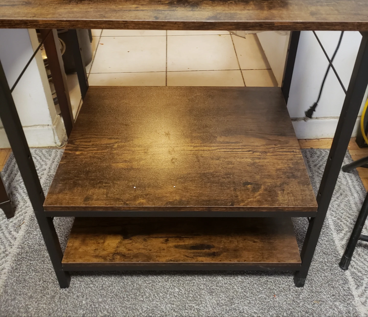 Solid Brown Wood & Metal Kitchen Rack - photo 2