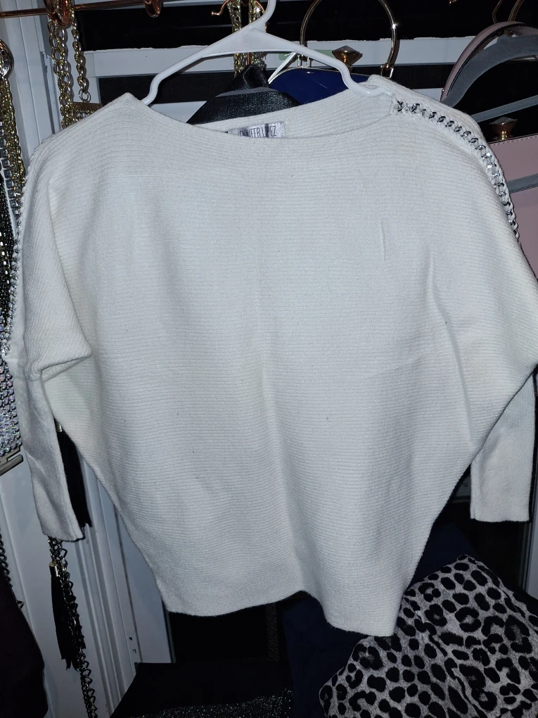 Jennifer Lopez White Sweater - Size Small - photo 2