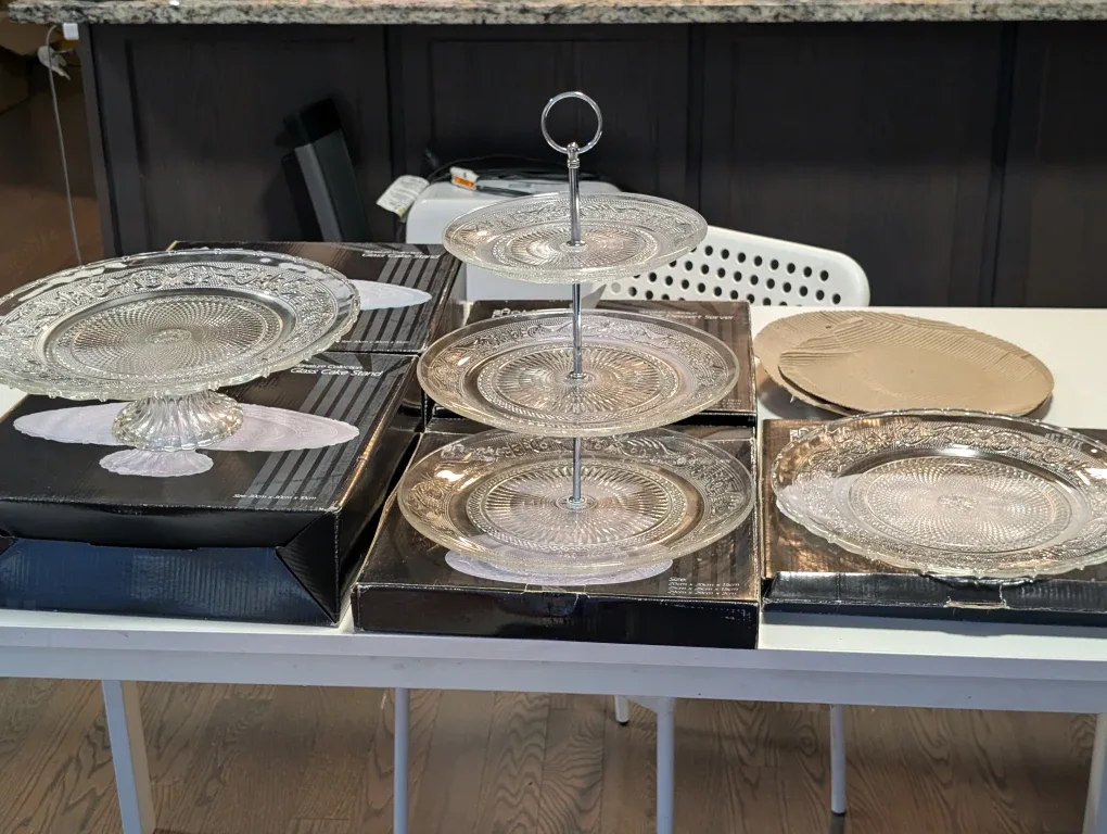 Glass Cake Stands - 3 Available!