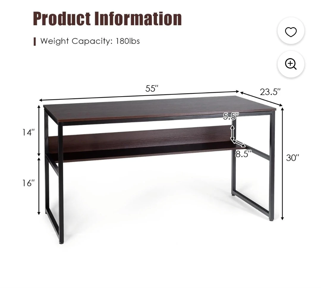 Brown Work Desk - photo 2