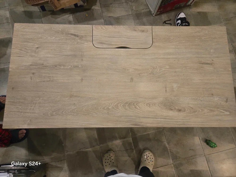 Wooden Desk with Drawers and Power Outlet image indicator(5)