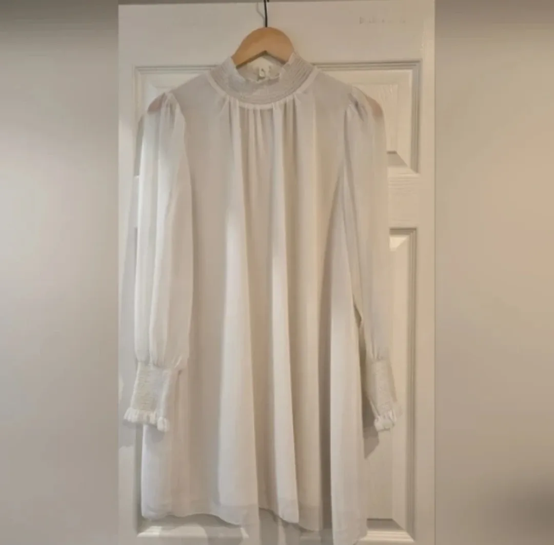 Aritzia White Long Sleeve Dress