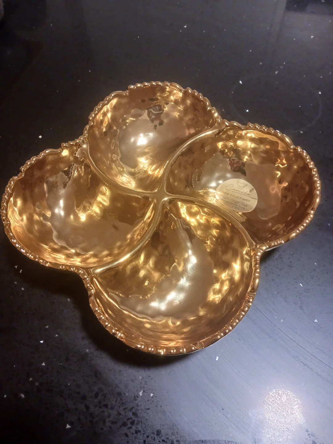 Camila Gold Finish Serving Dish Marshall