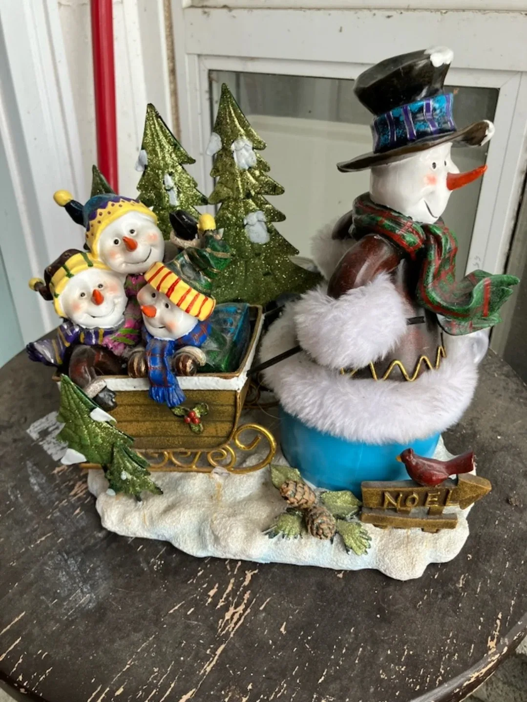 Snowman Family Sleigh Christmas Decoration
