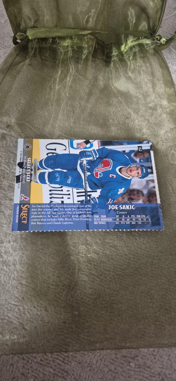 Joe Sakic '94-'95 Select Hockey Card - photo 2