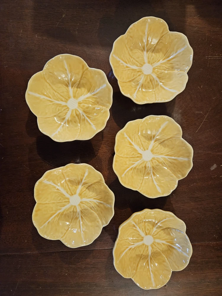 Vintage Cabbage Leaf Bowls and Spoon Rests - photo 5