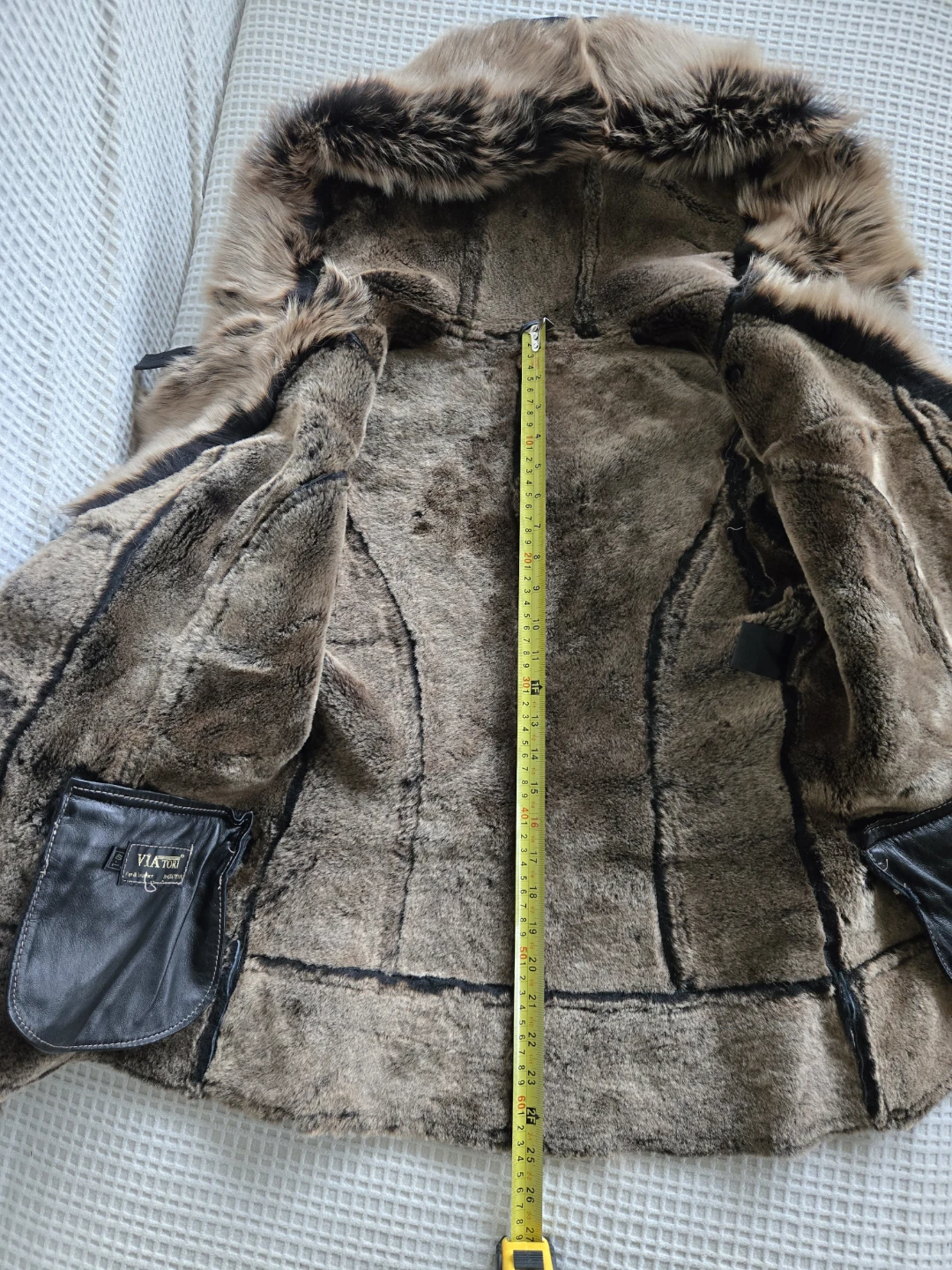 Black Hooded Sheepskin Coat - photo 3