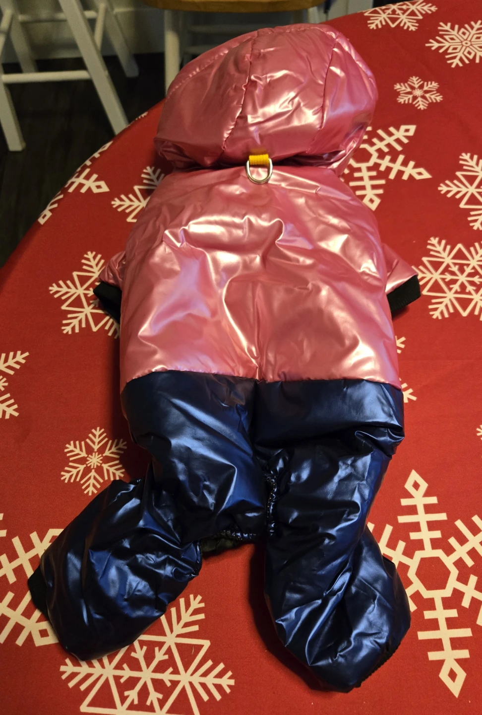 Dog Puffer Onesie - Pink & Blue