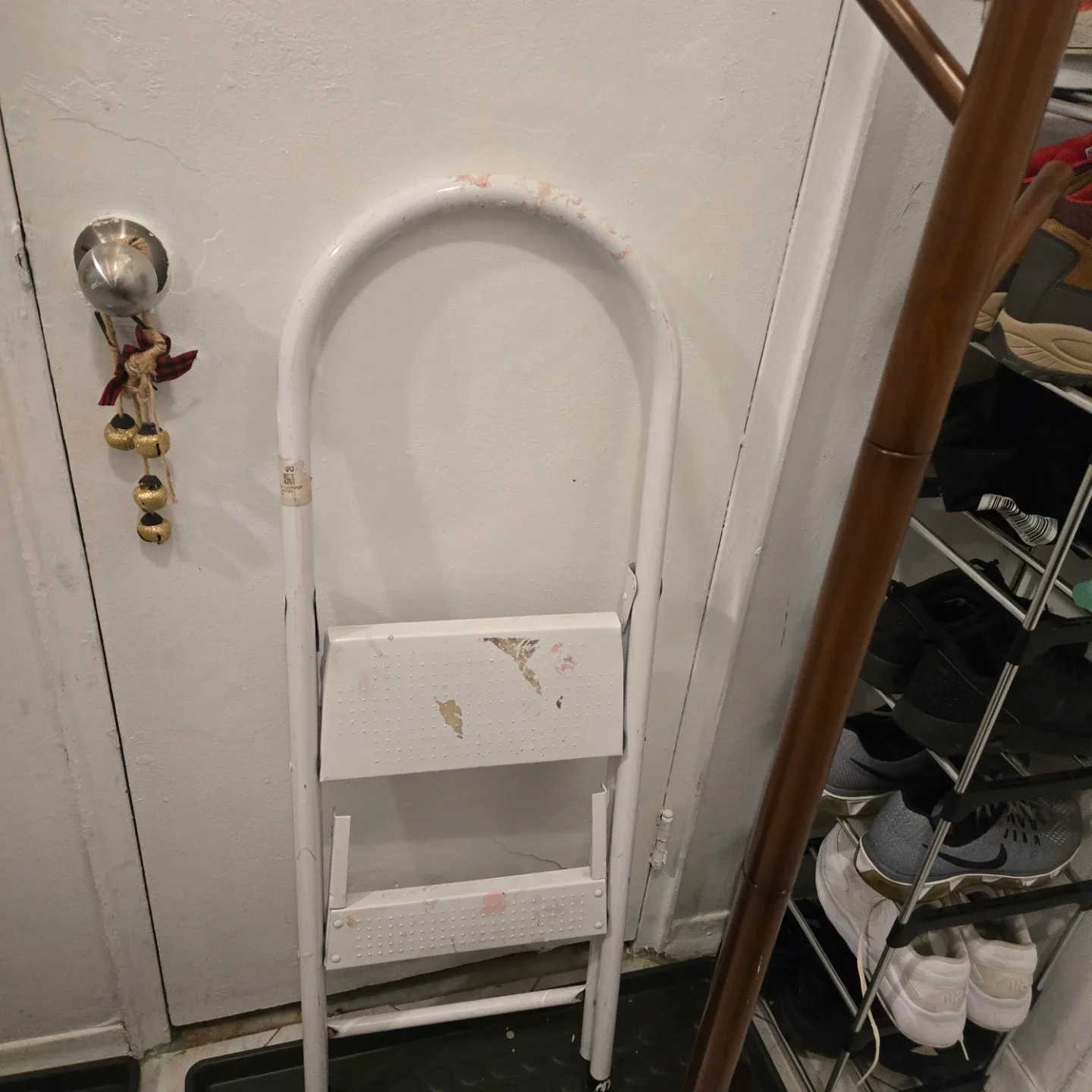 White Folding Step Stool Ladder