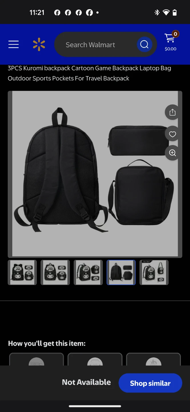 Kuromi 3PCS Backpack Set - NEW - photo 4