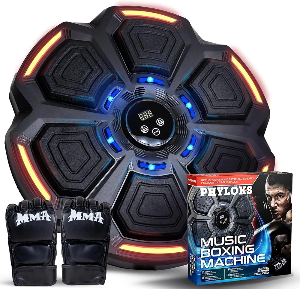 Music Boxing Machine w/ Gloves – Interactive LED Trainer - photo 3