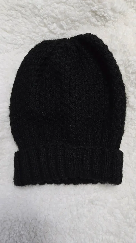 Handmade Black Knit Beanie
