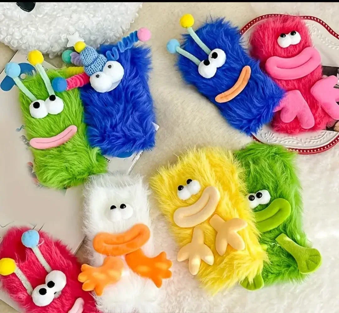 Cute caterpillar Plush Socks - One Size standard image indicator(5)