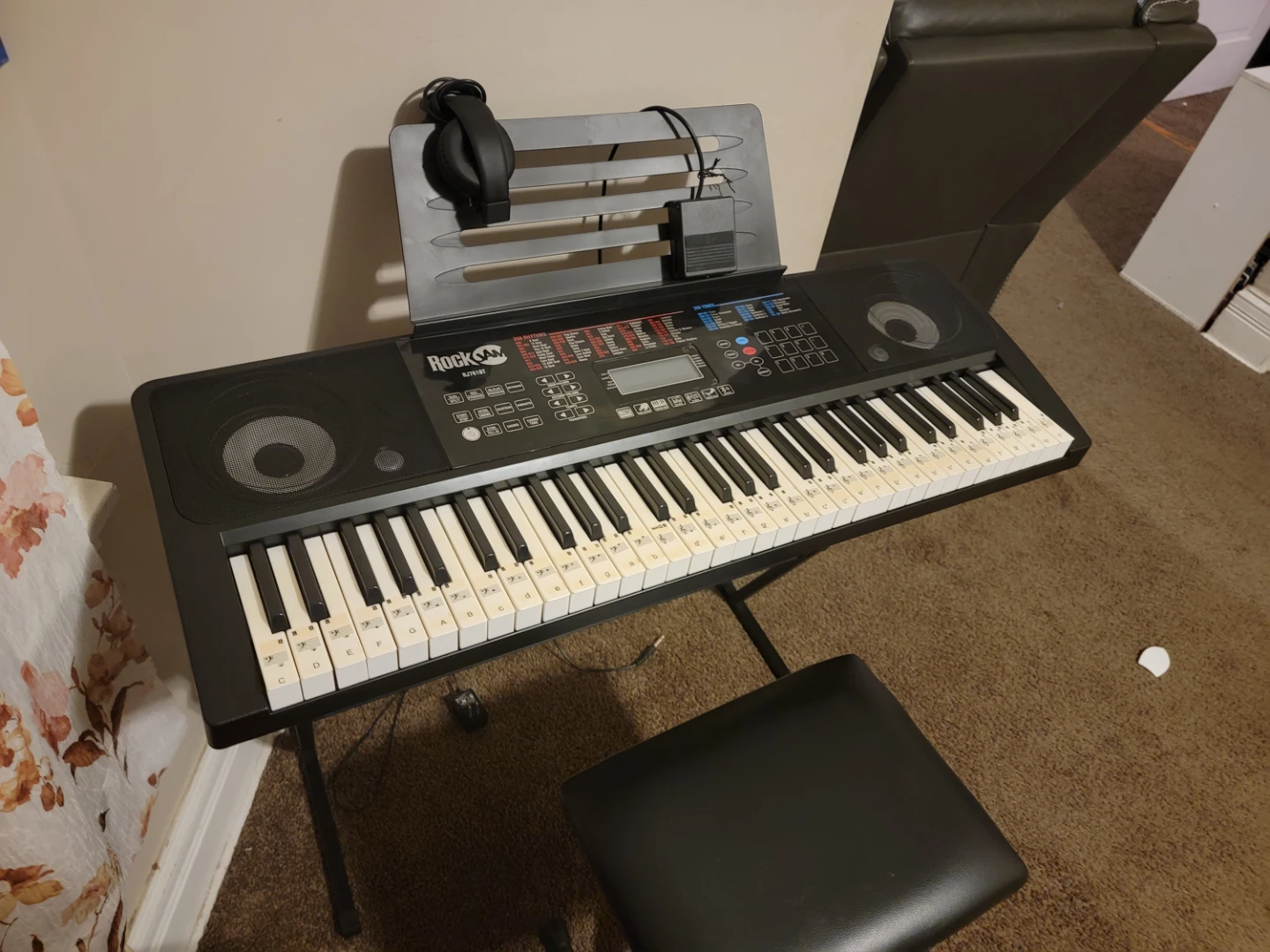 RockJam 54-Key Keyboard with Stand, Headphones & Stool - photo 4
