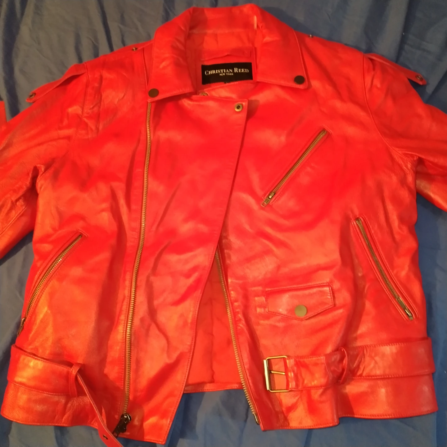Christian Reed Red Leather Jacket (Size L) - photo 2