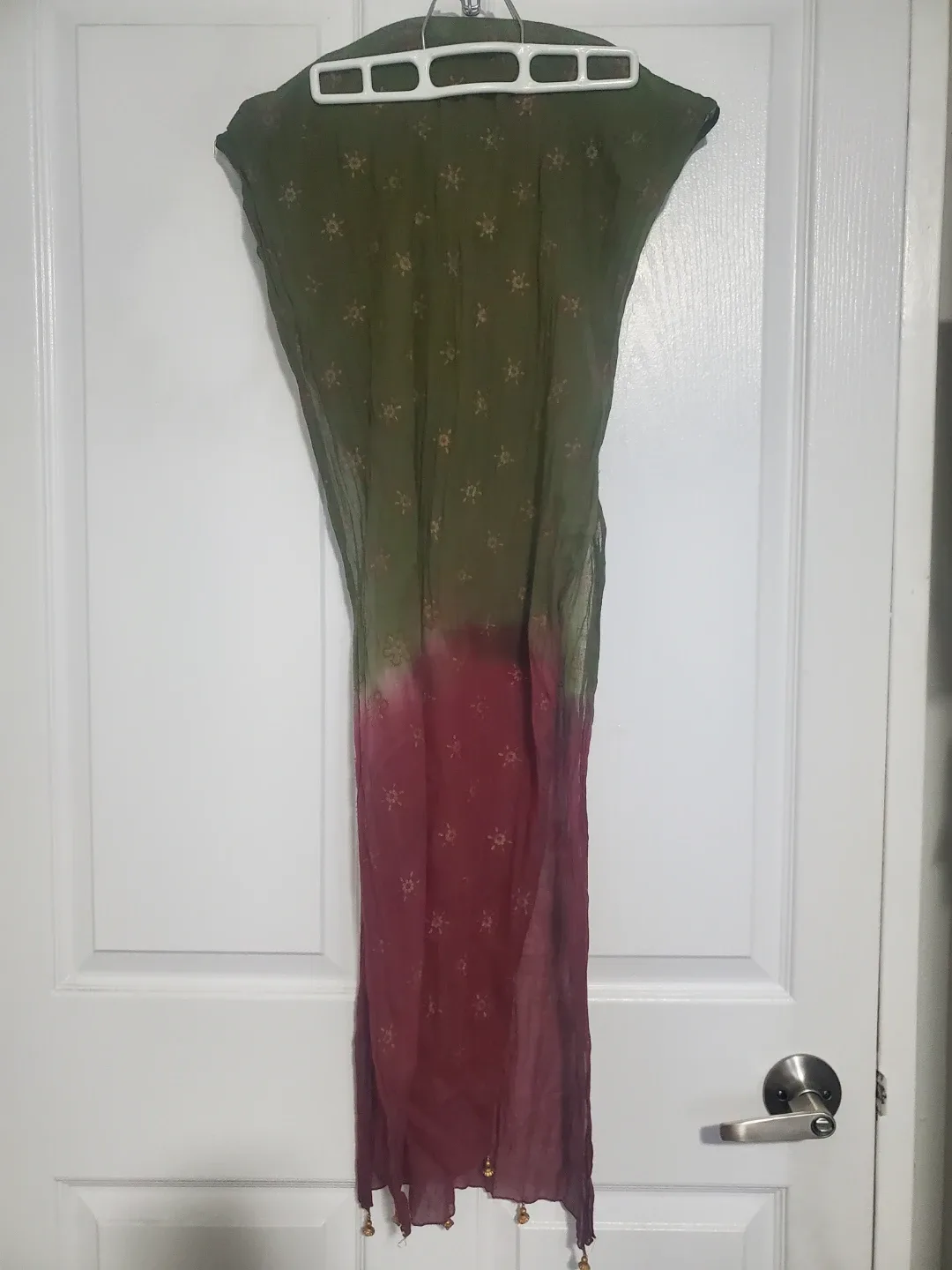 Indian Salwar Kameez Suit - Olive Green & Maroon image indicator(2)