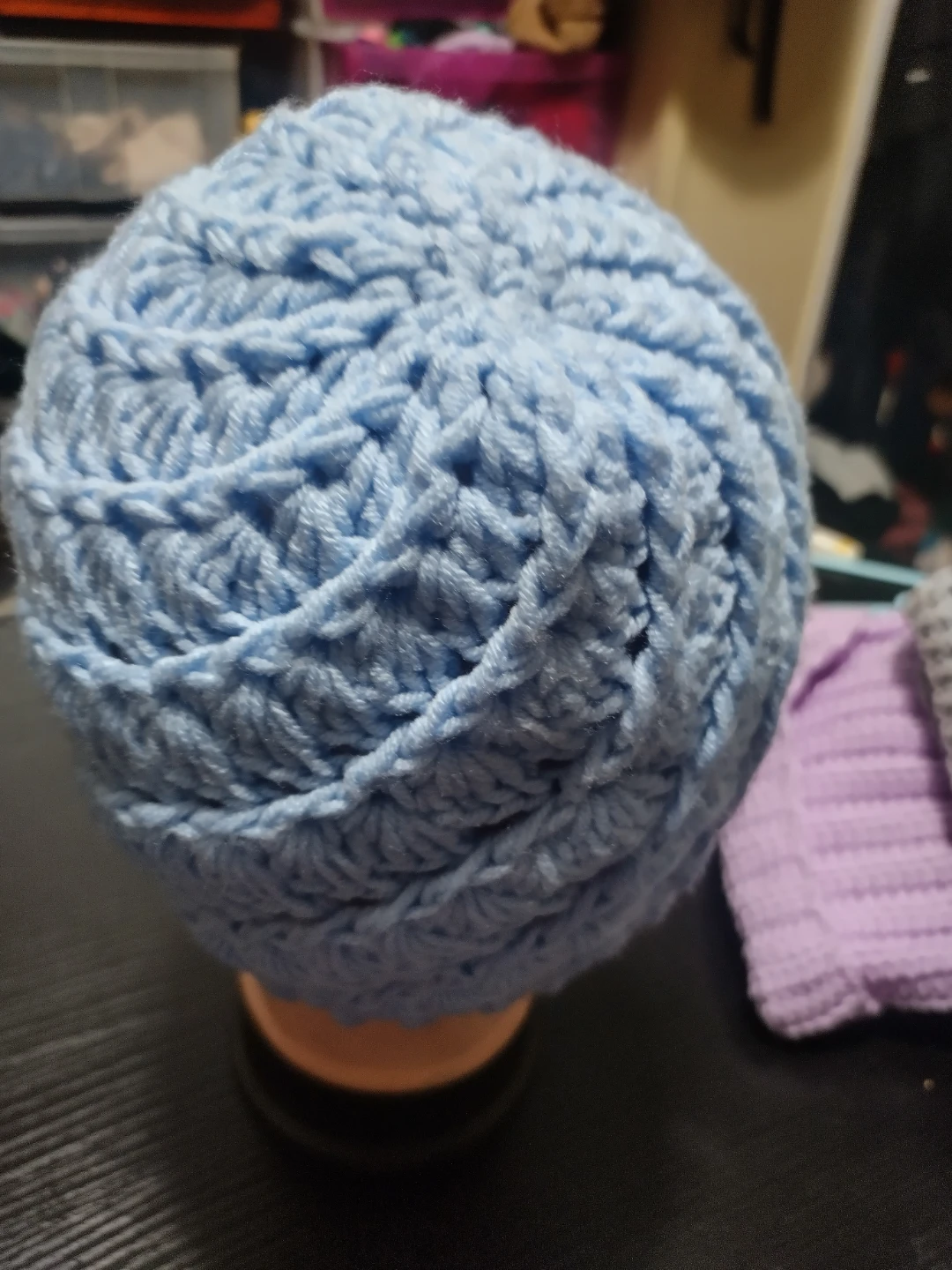 Handmade Crochet Beanie - Light Blue - photo 2