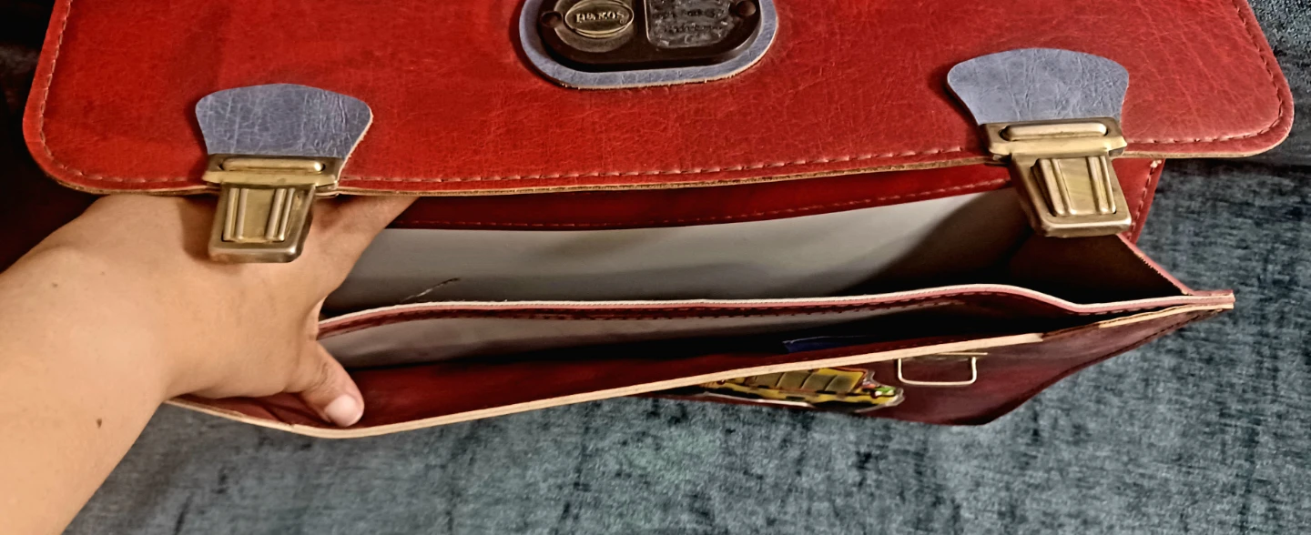 Vintage Dakos Red Leather Briefcase - photo 3