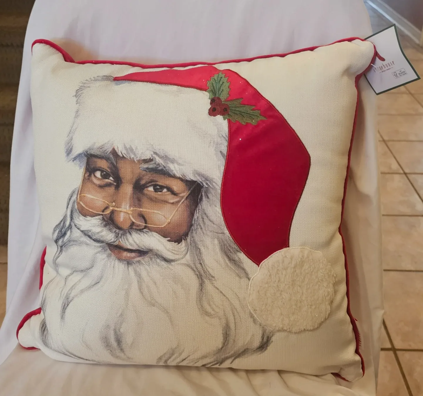 Multi-Coloured Storehouse Santa Claus Christmas Decor Pillow