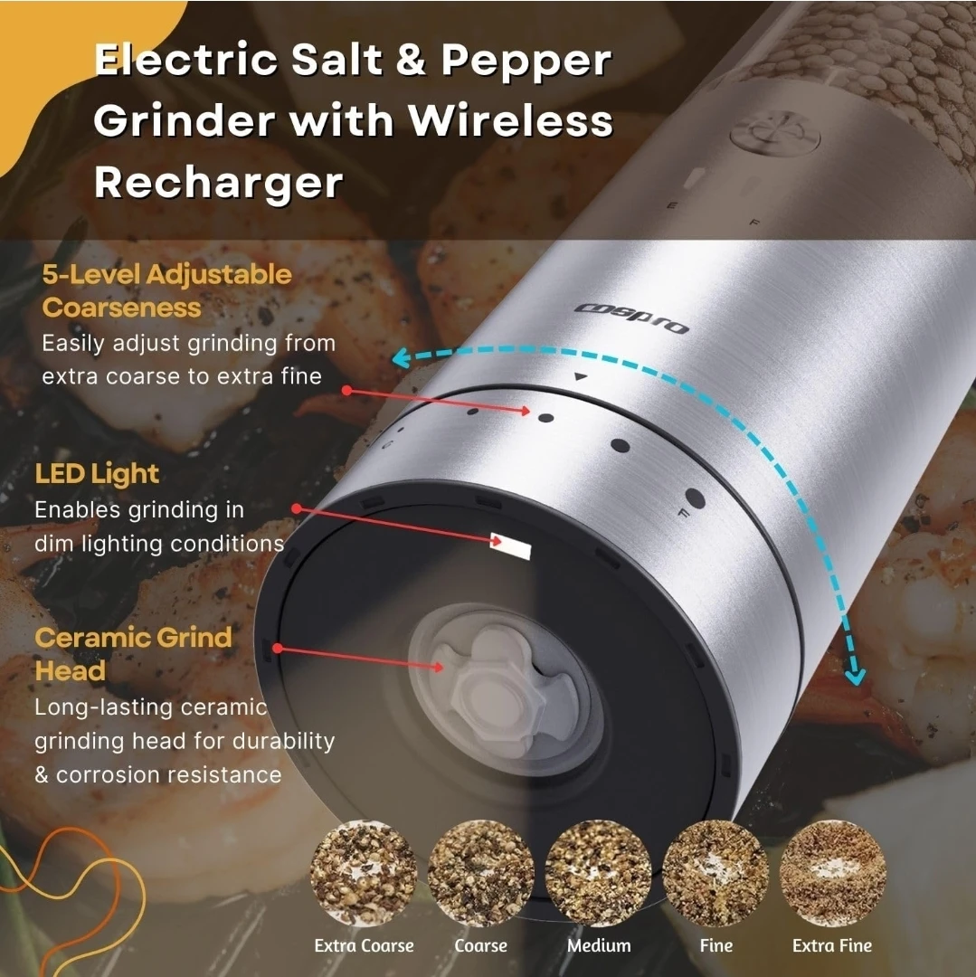 Cospopro Electric Salt & Pepper Grinder - photo 5