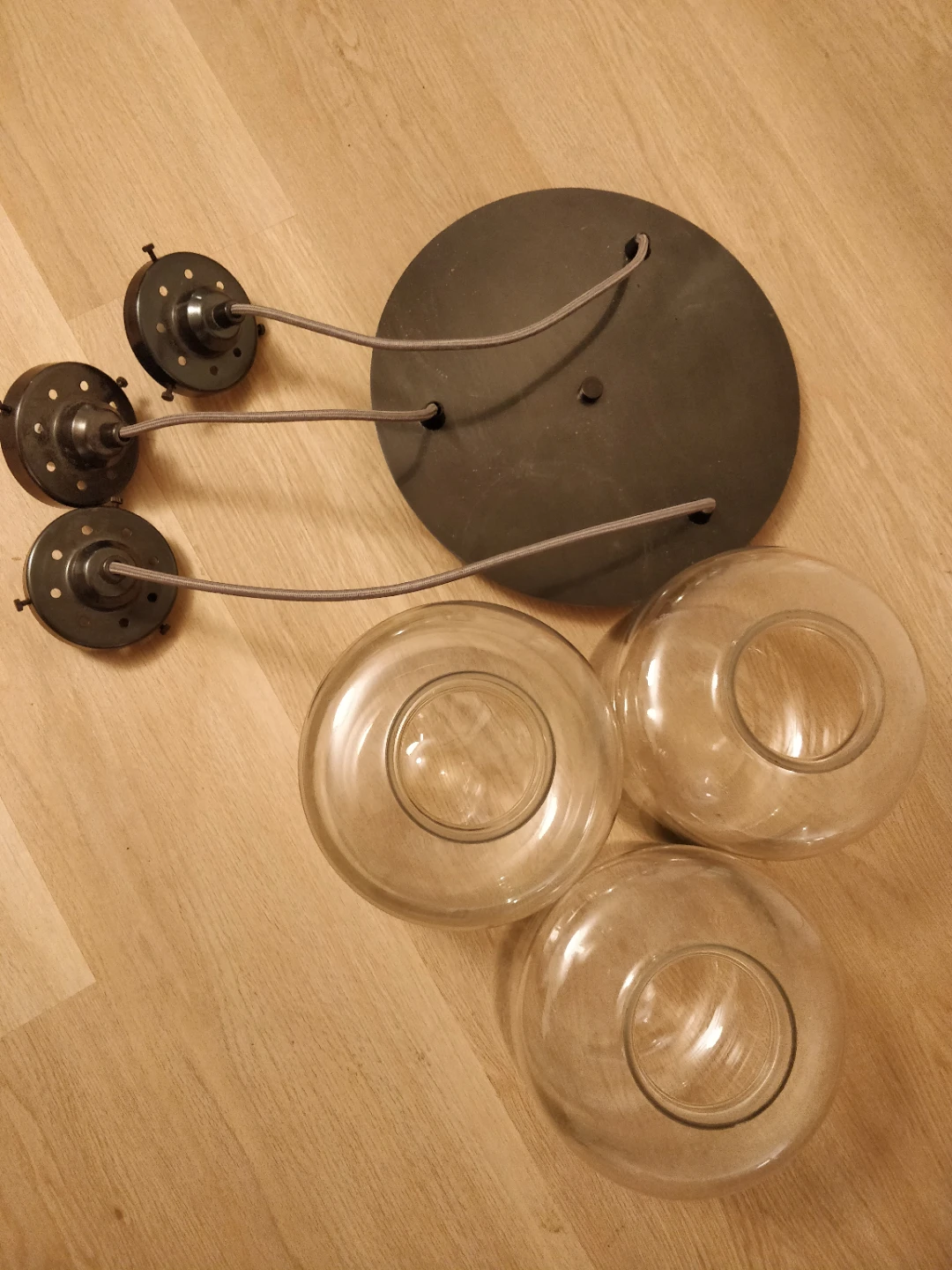 Pendant Light Fixture - 3 Glass Shades