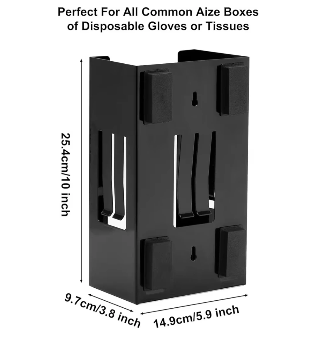 Black Magnetic Glove Dispenser Box, Wall Mount - photo 2