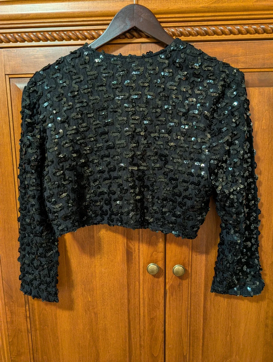 Cattiva Black Sequin Cropped Jacket image indicator(2)
