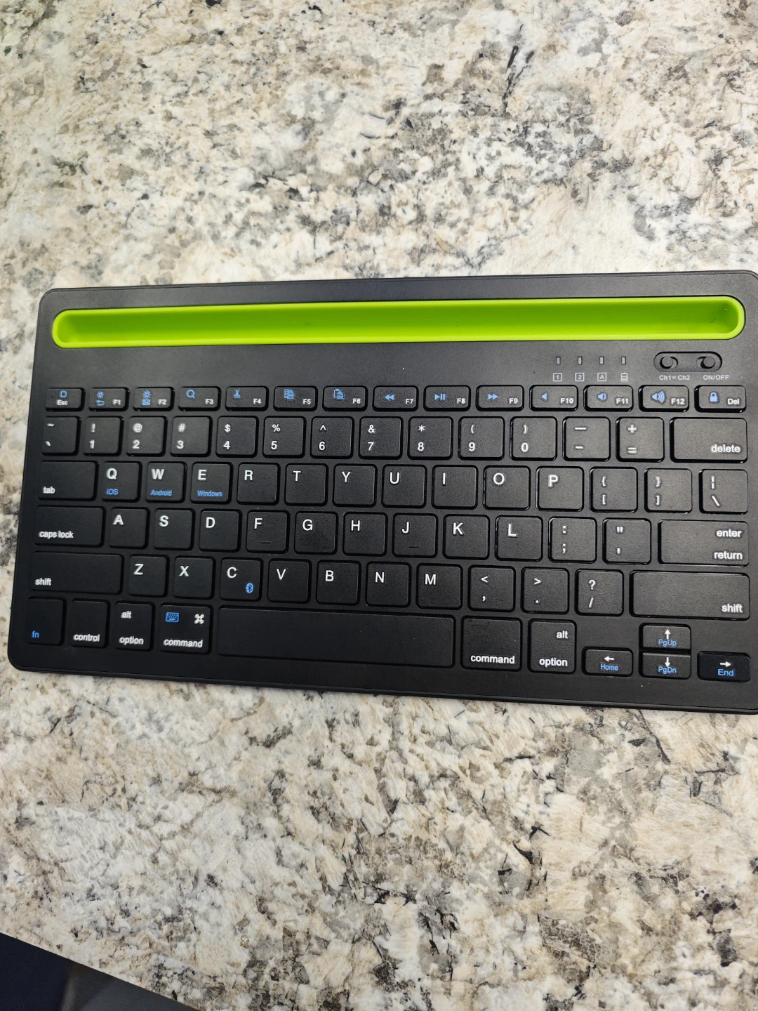 Black Wireless Keyboard with Green Accent - photo 2
