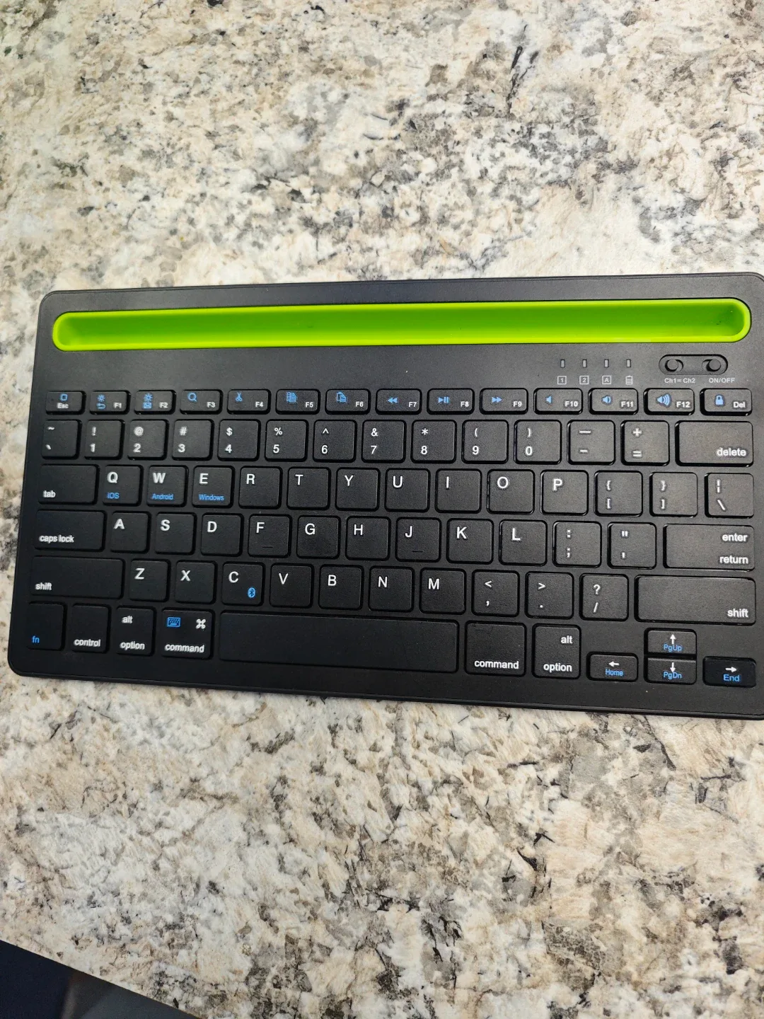 Black Wireless Keyboard with Green Accent image indicator(2)