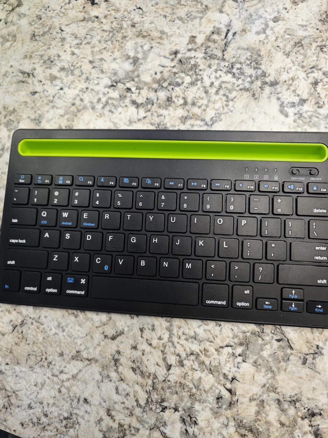 Black Wireless Keyboard with Green Accent - photo 3