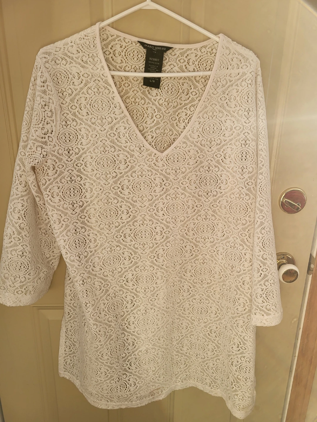Mario Serrani White Lace Tunic - Size L