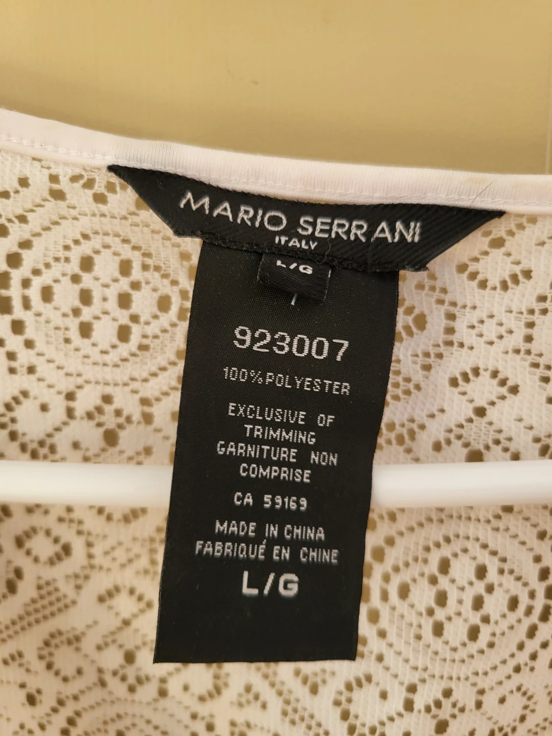 Mario Serrani White Lace Tunic - Size L - photo 2