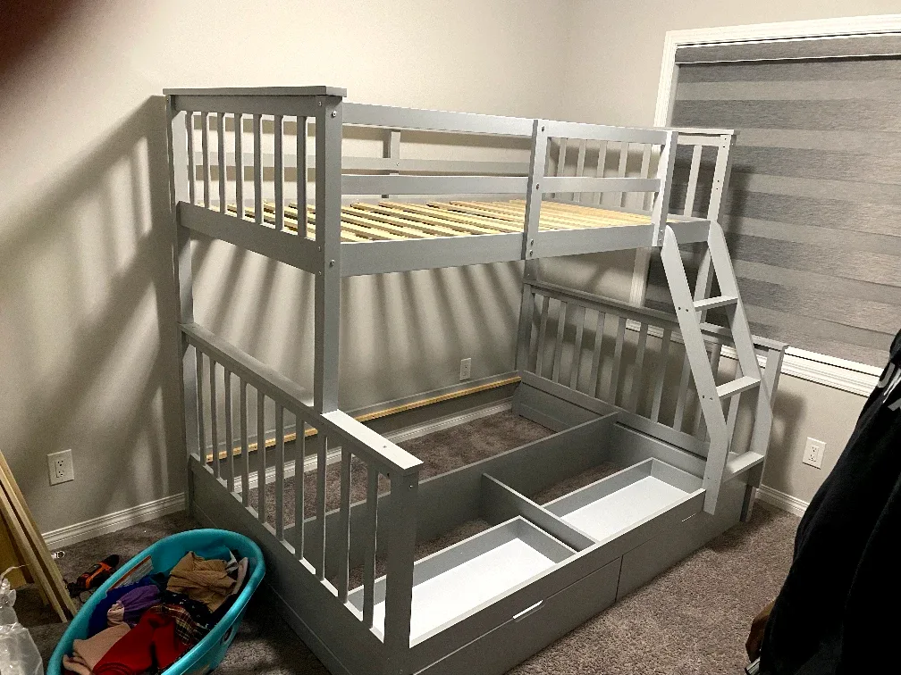 New bunk bed twin over double without one  drawer for sale
