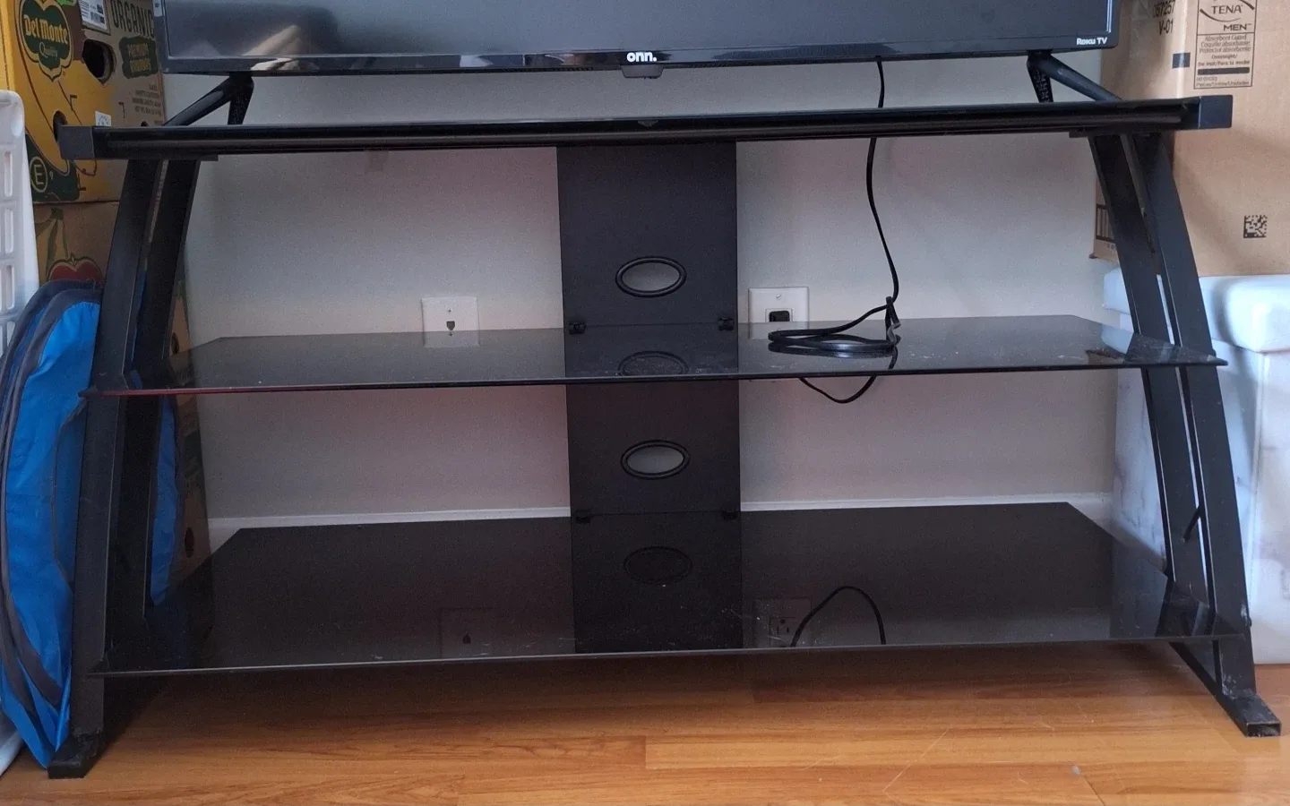 Black Glass TV Stand