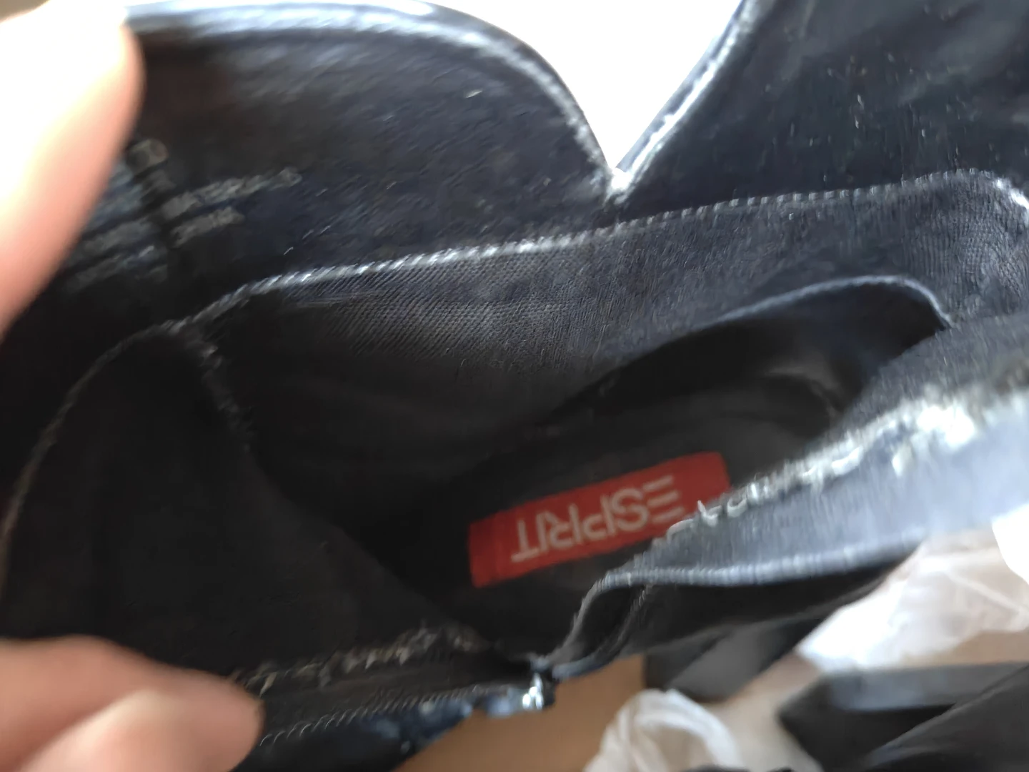 Esprit Black Leather Heeled Boots - Size 7 - photo 2