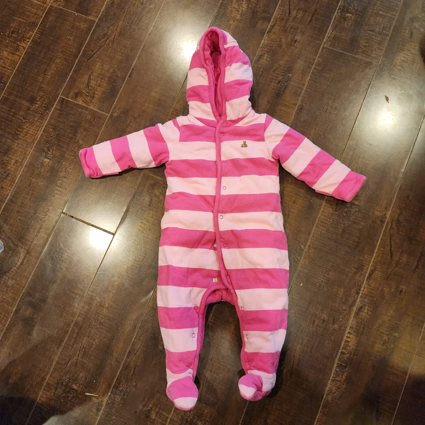 Baby Gap Pink Striped Snowsuit 3-6 Months