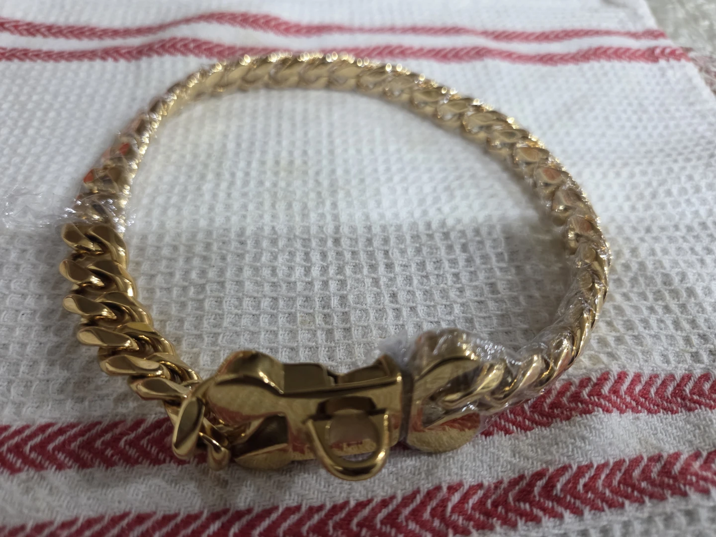 Stainless Golden Color Link  collar - 16'' Necklace. - photo 3