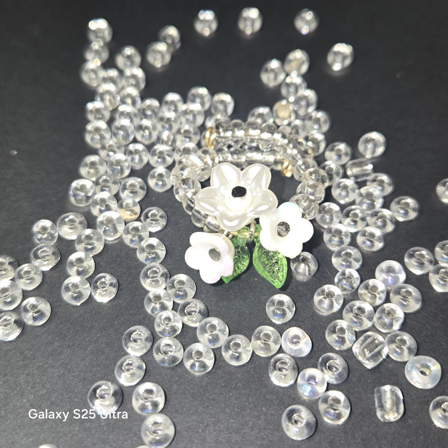 Handmade Beaded Flower Ring