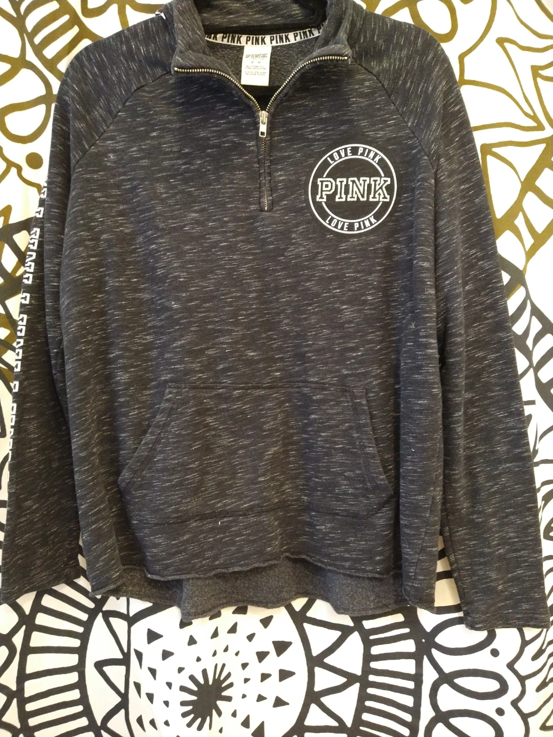 Victoria Secret Medium Dark Grey PINK Quarter-Zip Sweatshirt - photo 3
