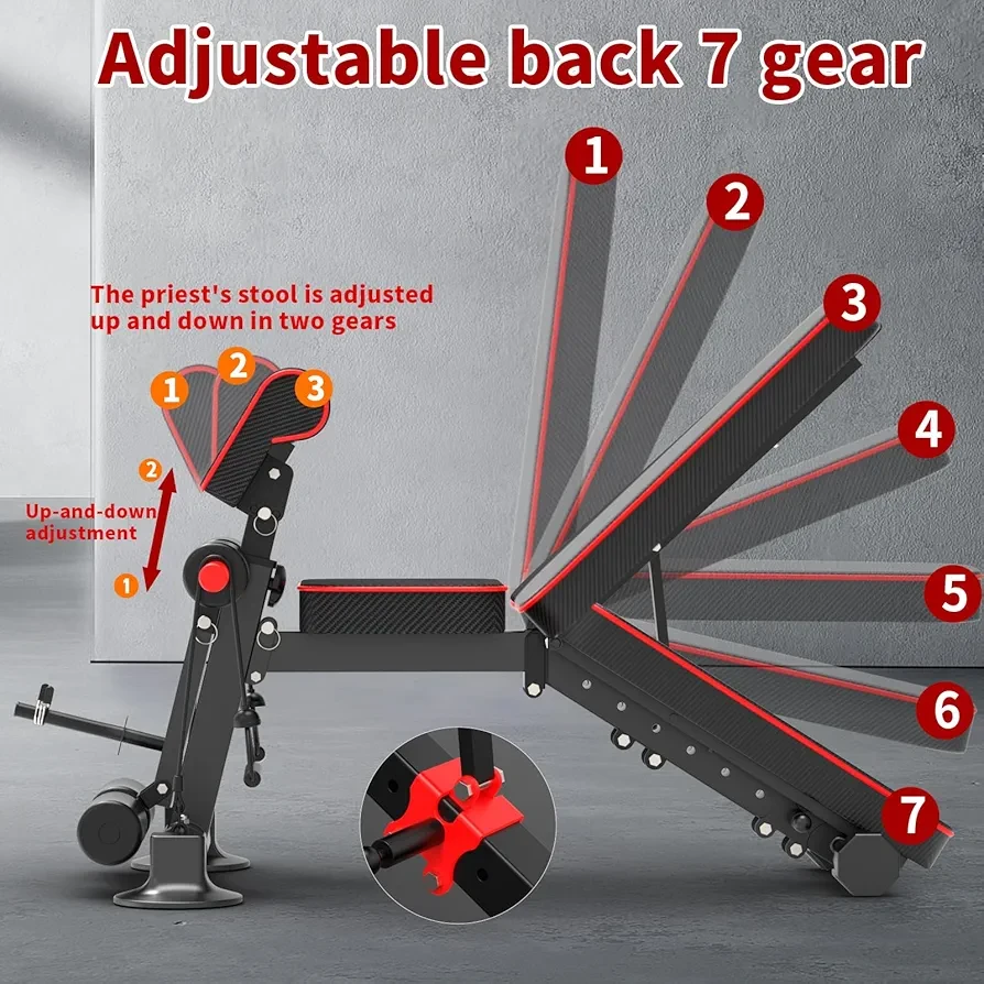 Adjustable Folding Weight Bench With Dumbells Set. - photo 4