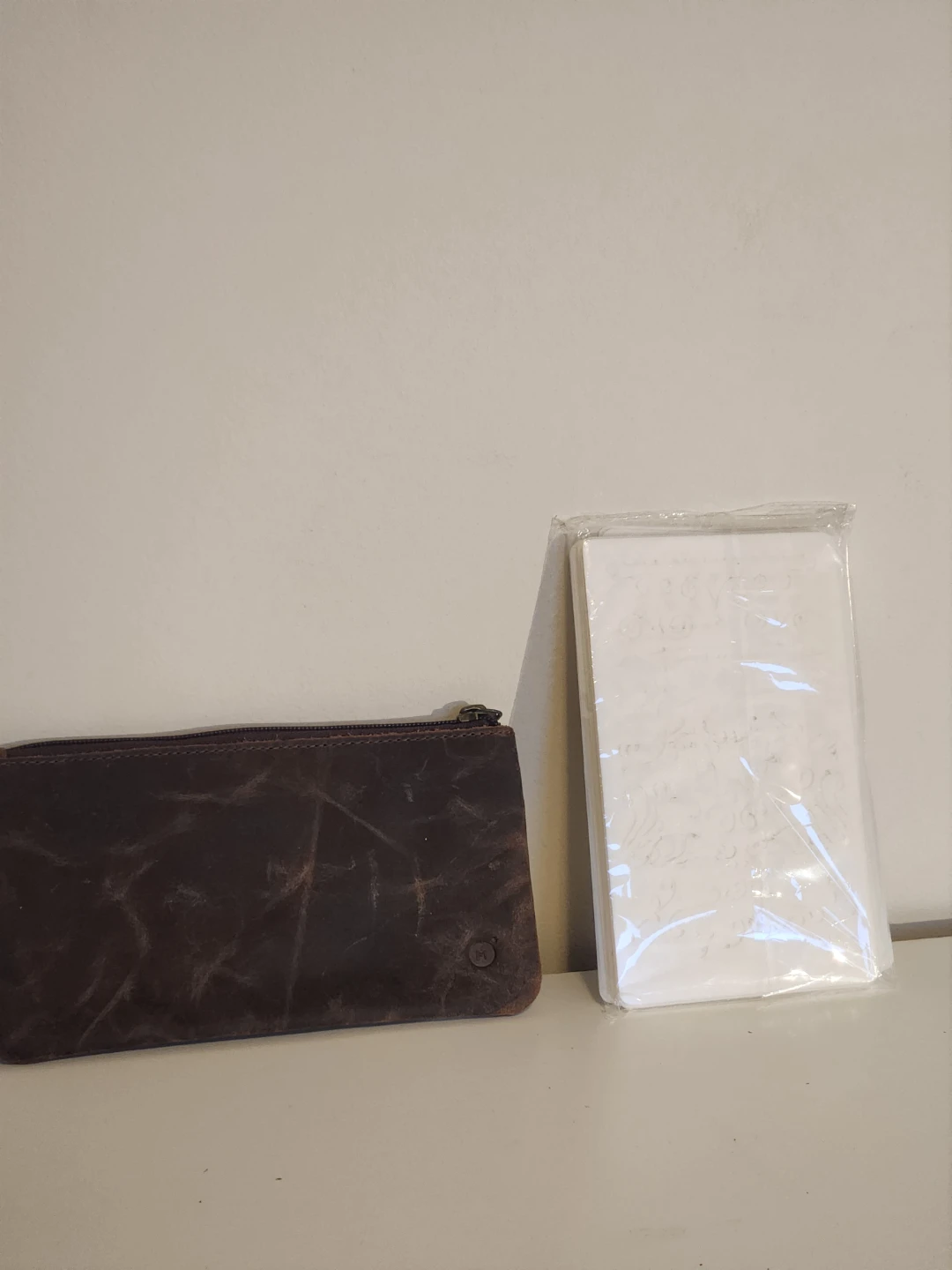 Moonster genuine leather pouch and Craft Stencils