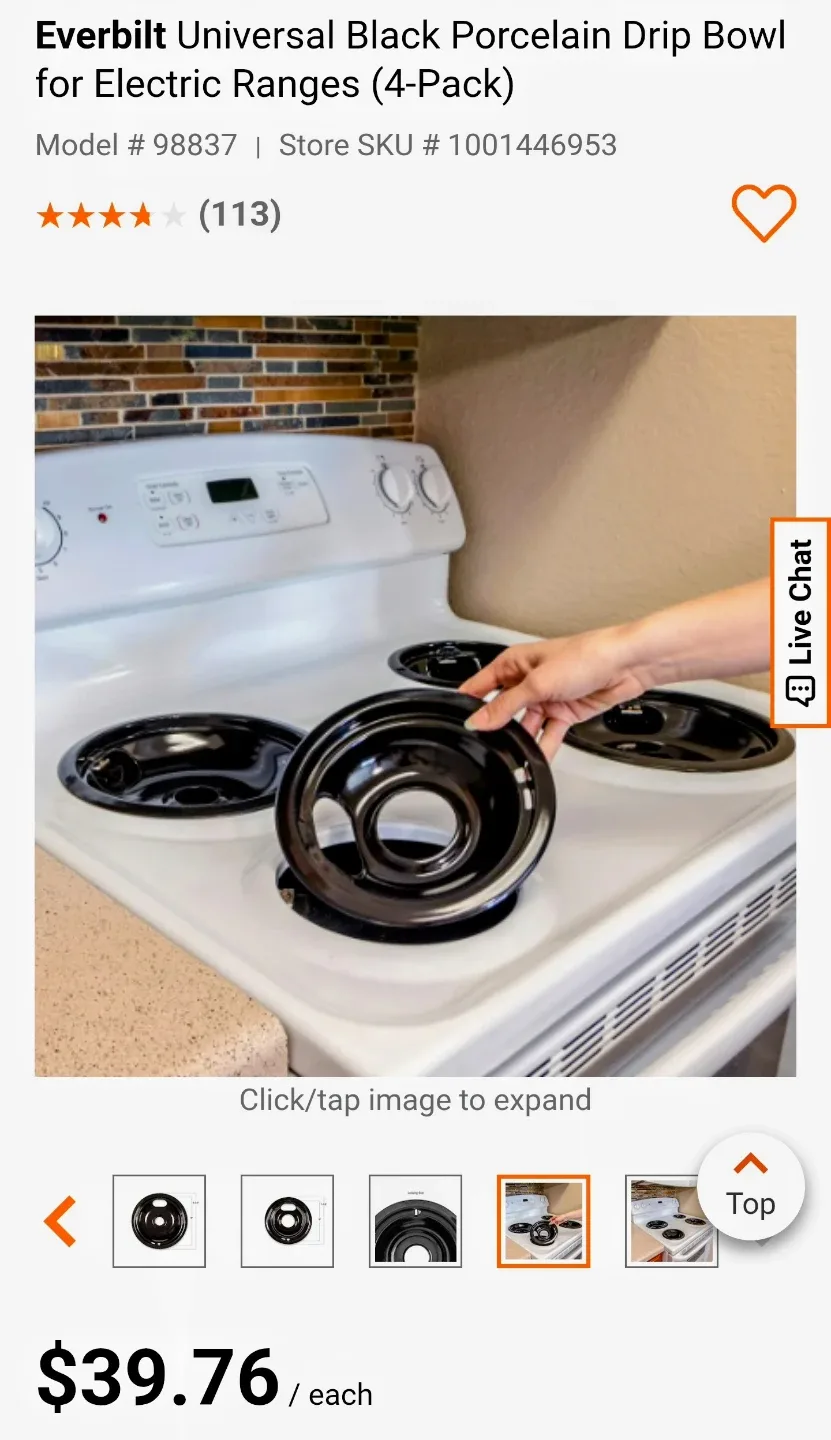 Everbilt Universal Drip Bowl Set, 4-Pack