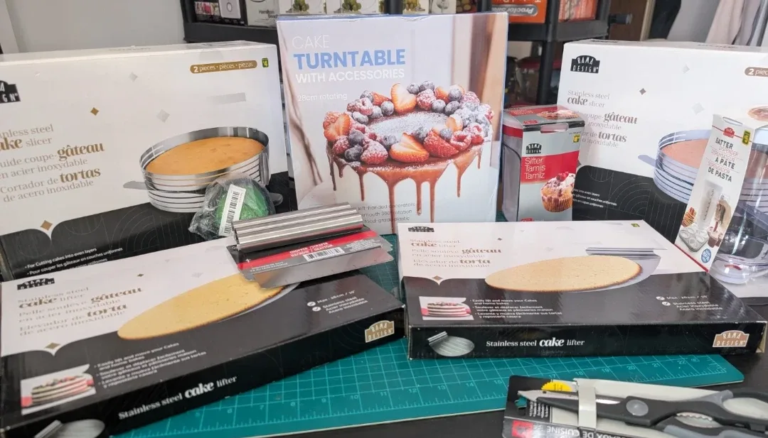 Cake Baking Set - Slicers, Turntable, Boards, Sifter & more!